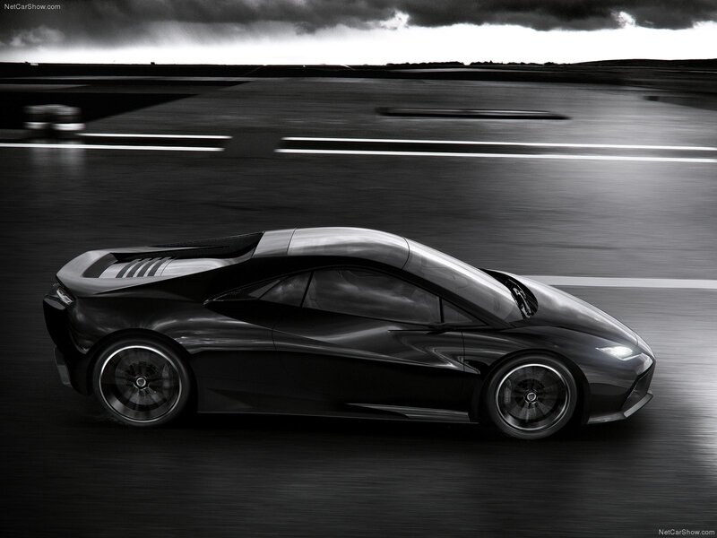 black sports car on track