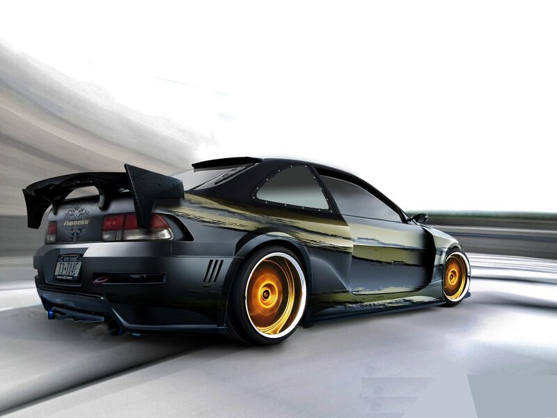 black sports car on track