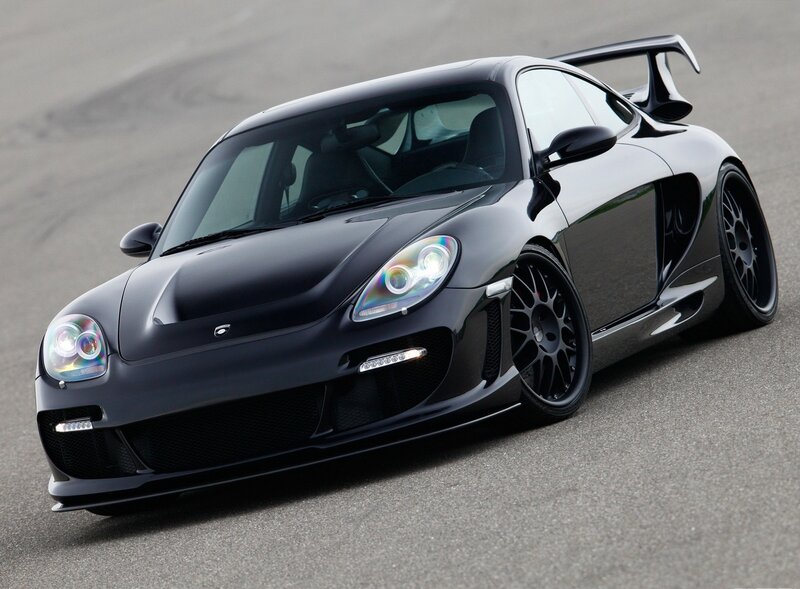 black sports car on track