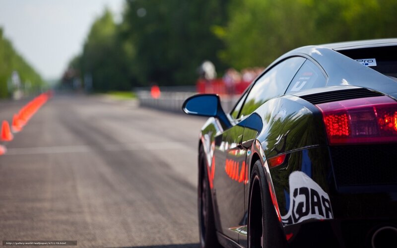 black sports car on track