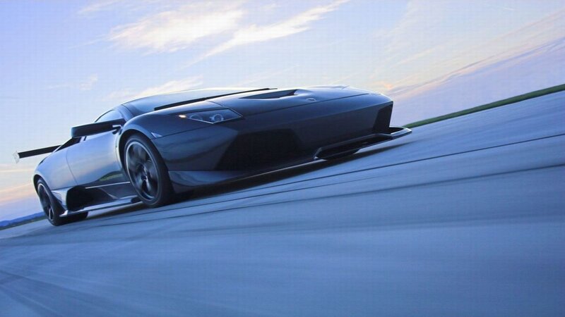 Black Sports Car on Track — Blue