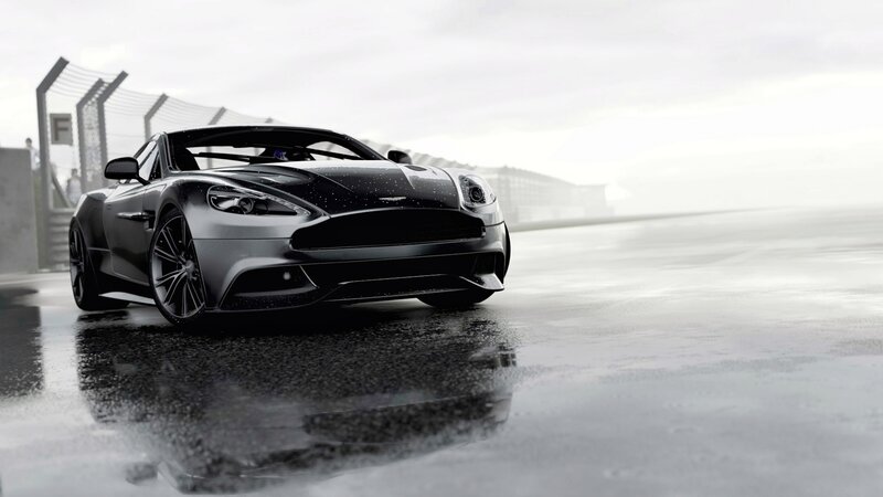 Black Sports Car on Track — Dramatic, 3d Render, Race Track