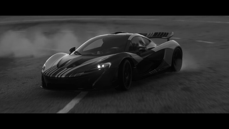 Black Sports Car on Track — Dynamic, 3d Render, Race Track