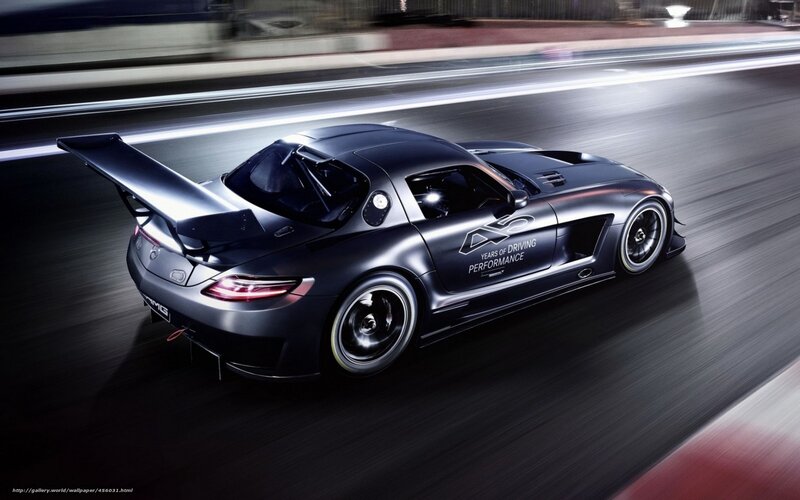 Black Sports Car on Track — Dynamic, Night