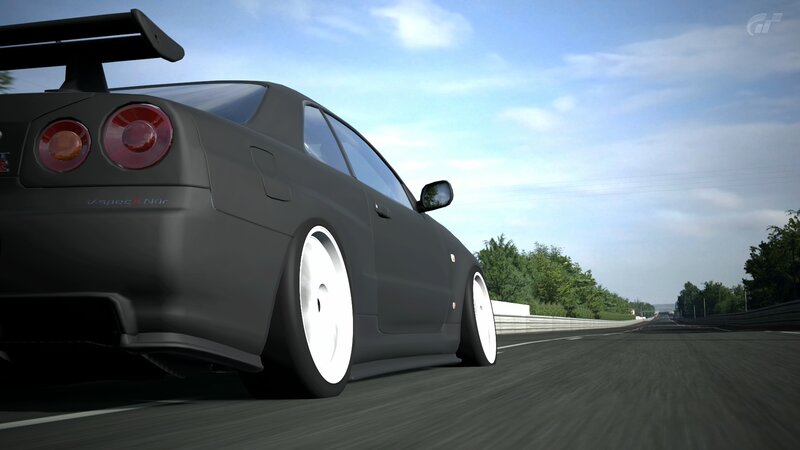 Black Sports Car on Track — Gray, Dynamic, Afternoon, 3d Render