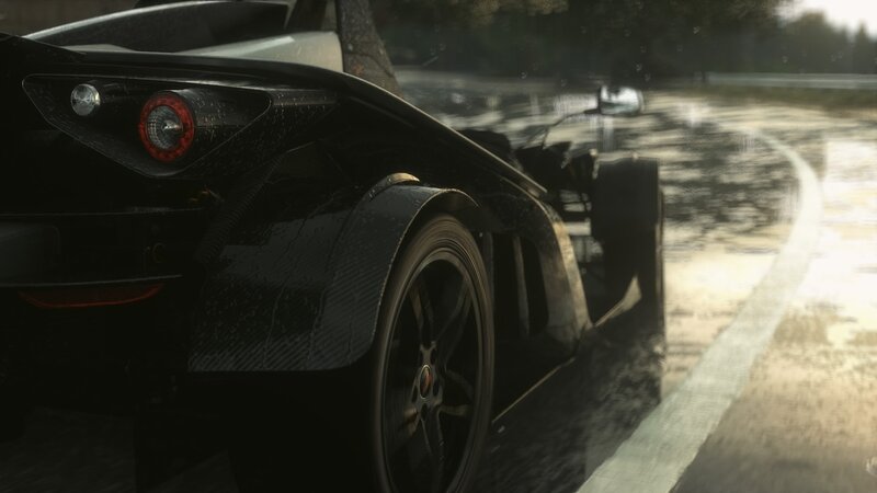 Black Sports Car on Wet Road