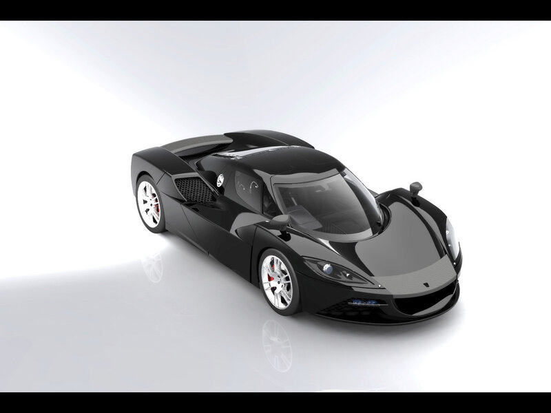 black sports car on white background
