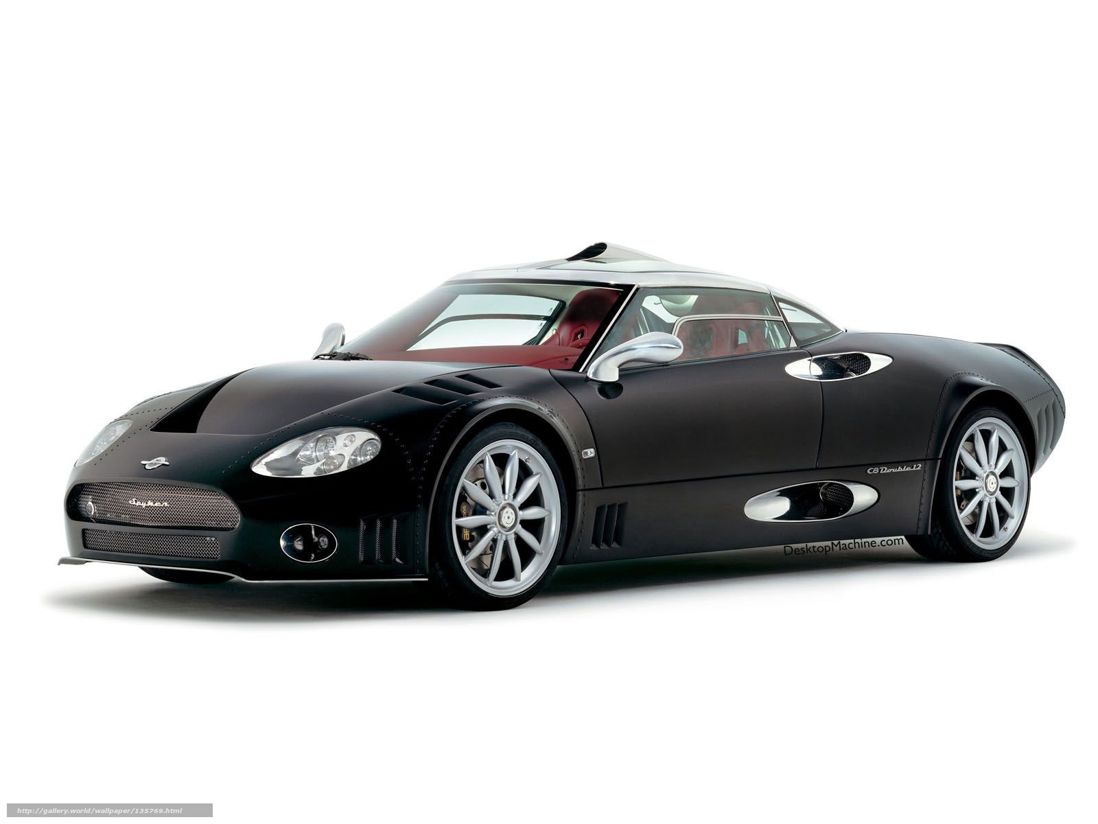 Black sports car on white background