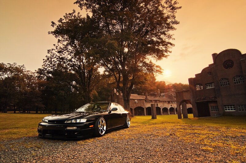 Black Sports Car — Orange, Dramatic