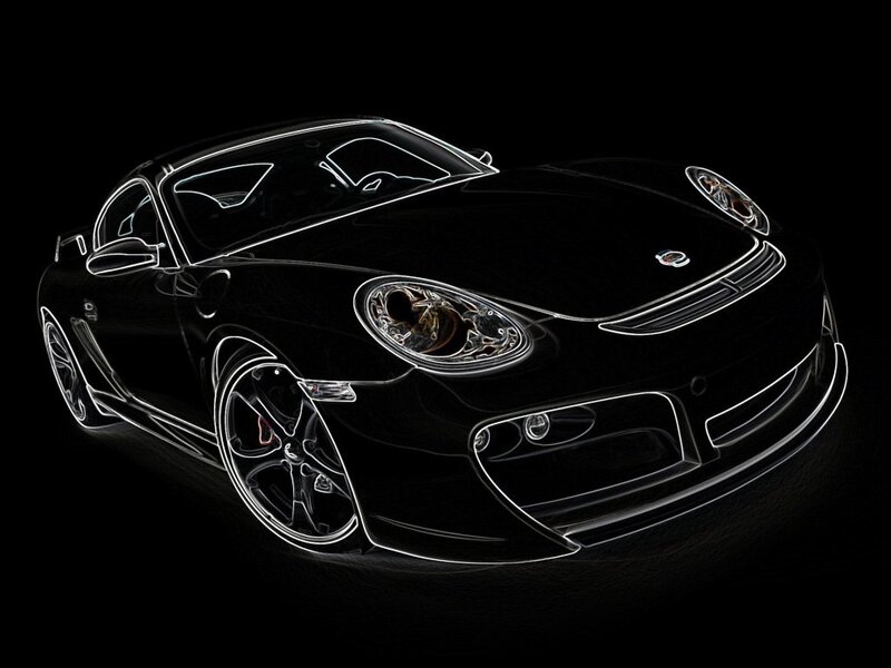 black sports car outline