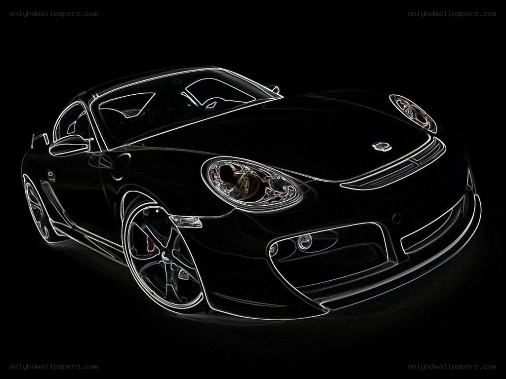 black sports car outline