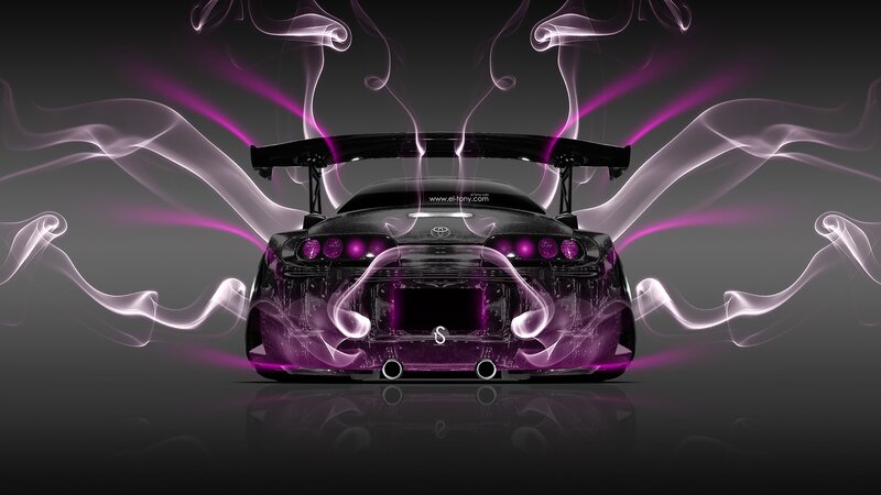 Black Sports Car — Purple, Dramatic, Digital Art