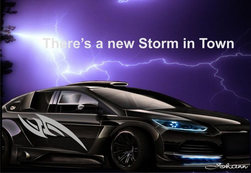 Black Sports Car — Purple, Dramatic