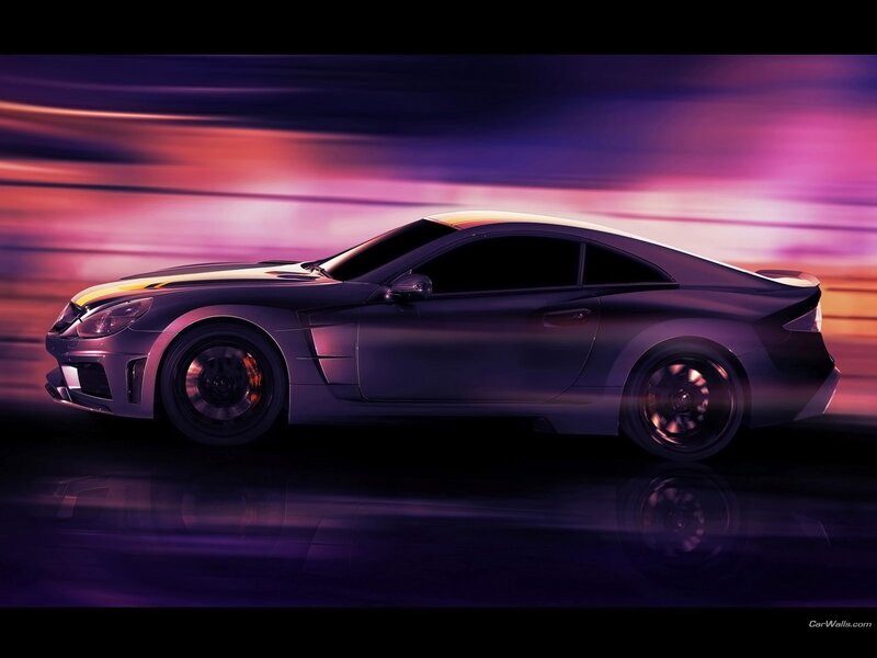 Black Sports Car — Purple, Dynamic