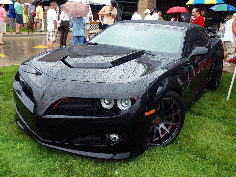 Black Sports Car — Rainy