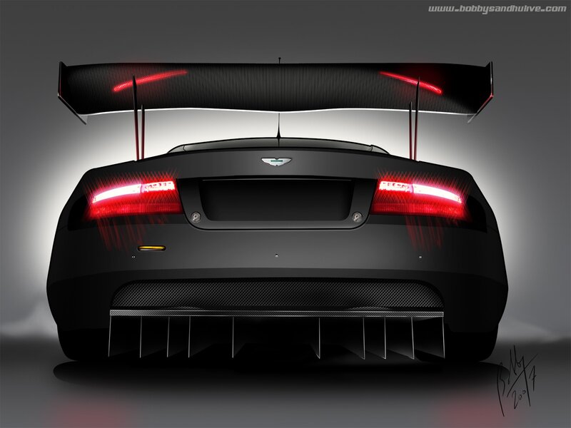 Black Sports Car Rear — Dramatic, Digital Art