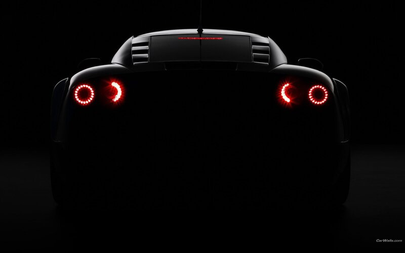 Black Sports Car Rear — Dramatic, Night, Photograph