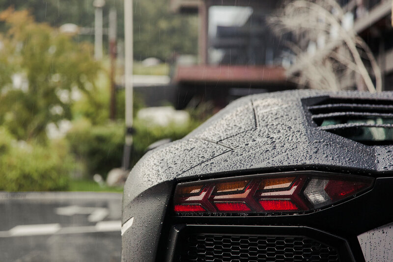 Black Sports Car Rear — Moody