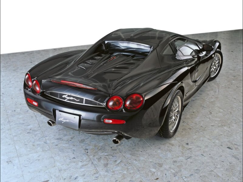 black sports car rear view