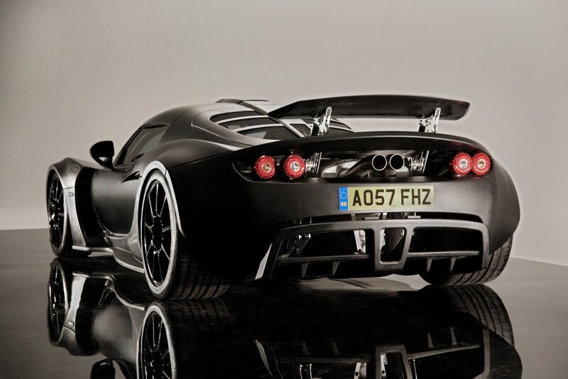 black sports car rear view