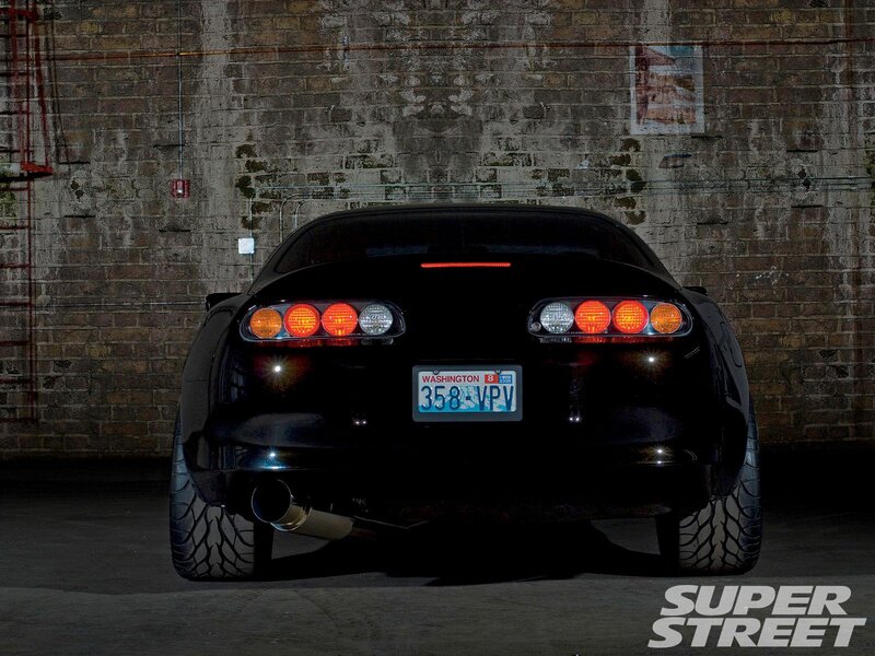 black sports car rear view