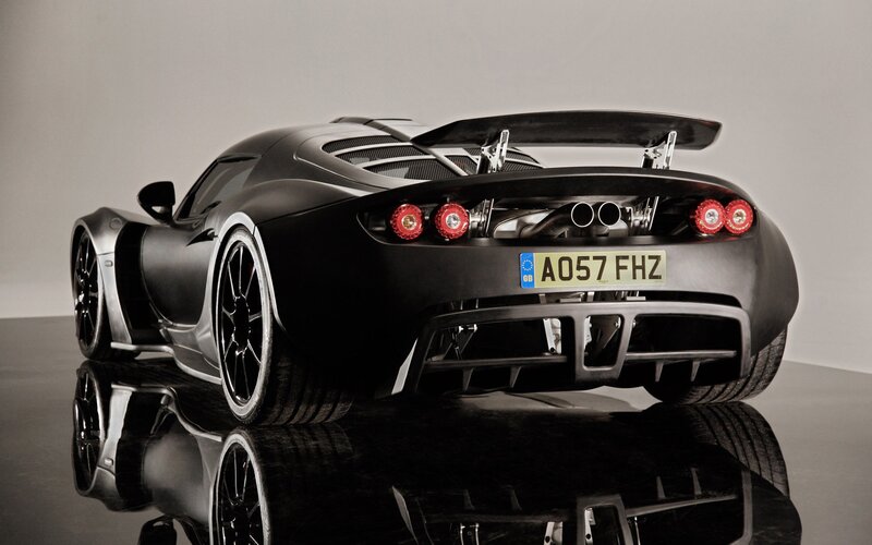 black sports car rear view