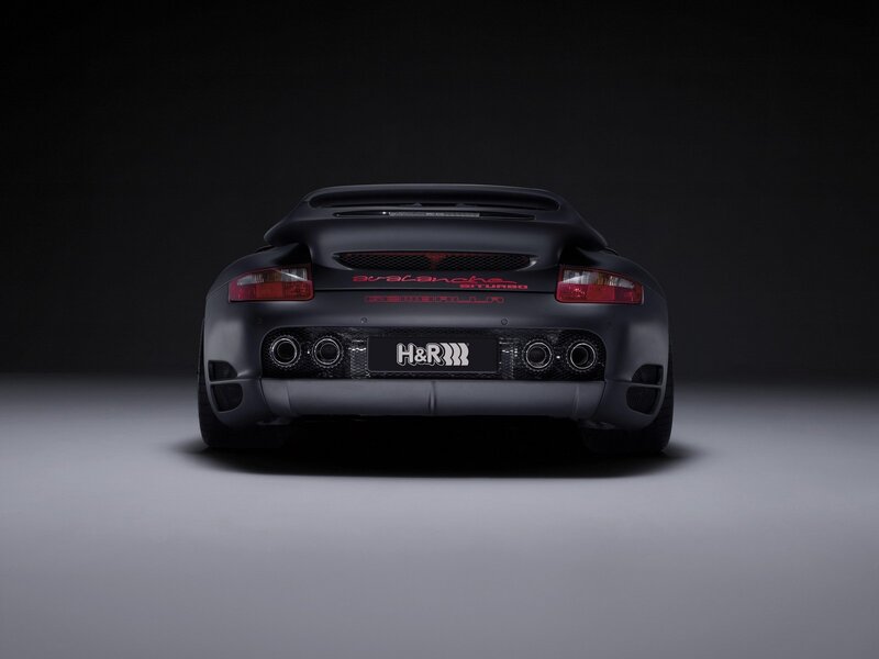 black sports car rear view