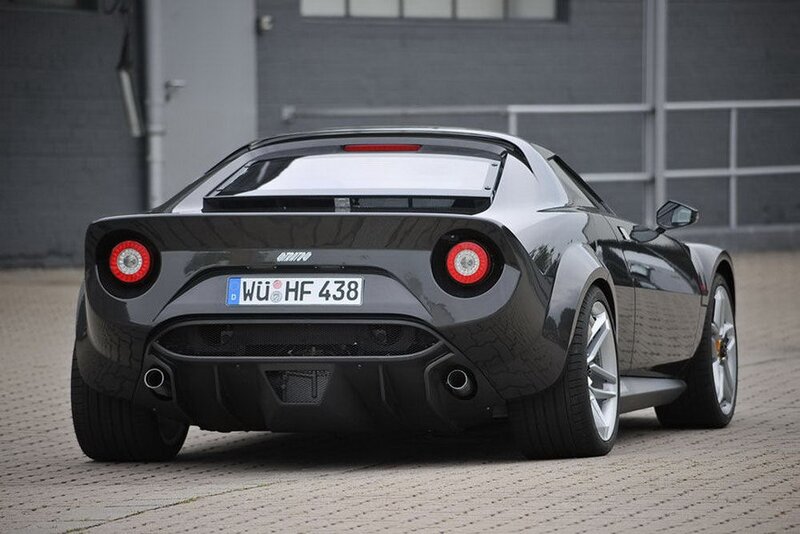 black sports car rear view