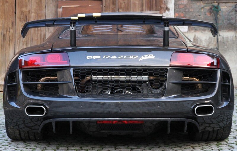 black sports car rear view