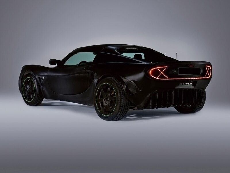 black sports car rear view