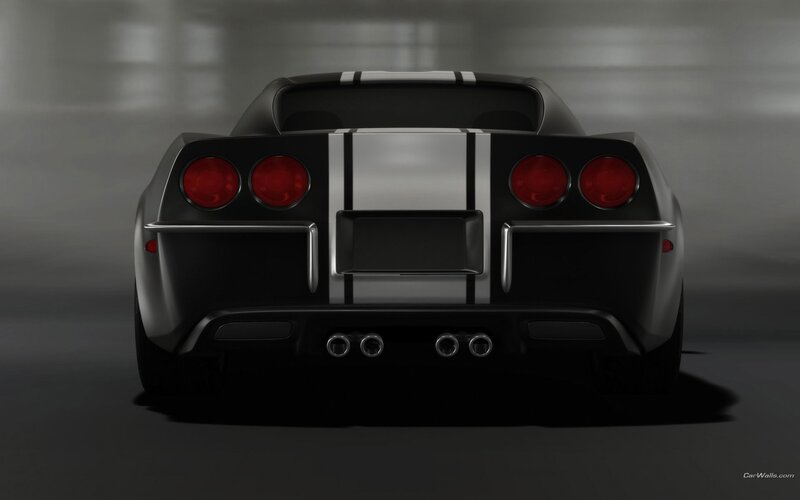 black sports car rear view