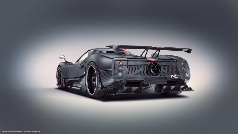 black sports car rear view