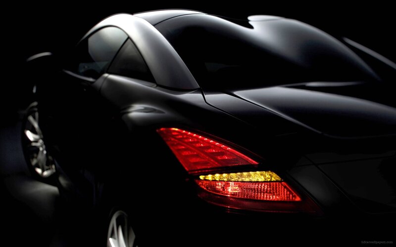 black sports car rear view