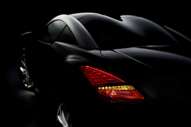 black sports car rear view
