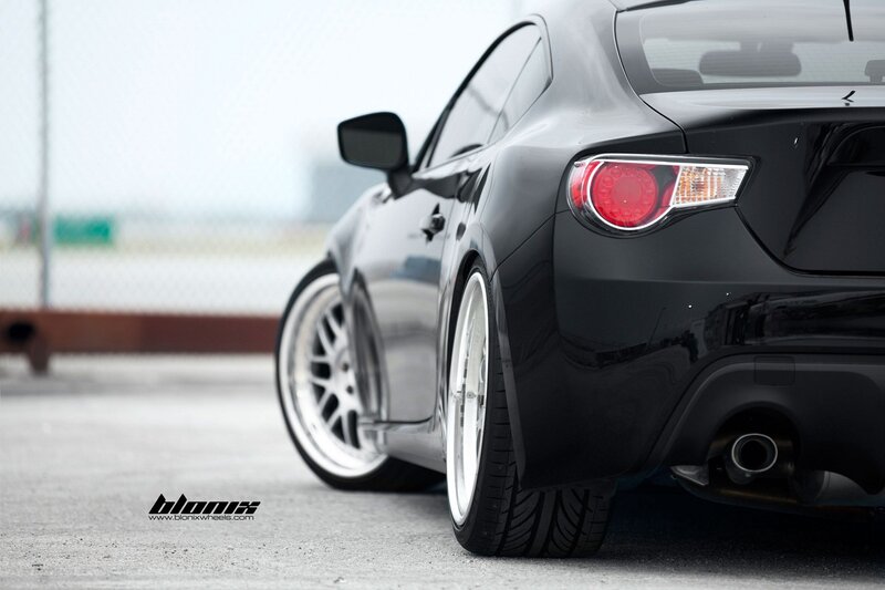 black sports car rear view