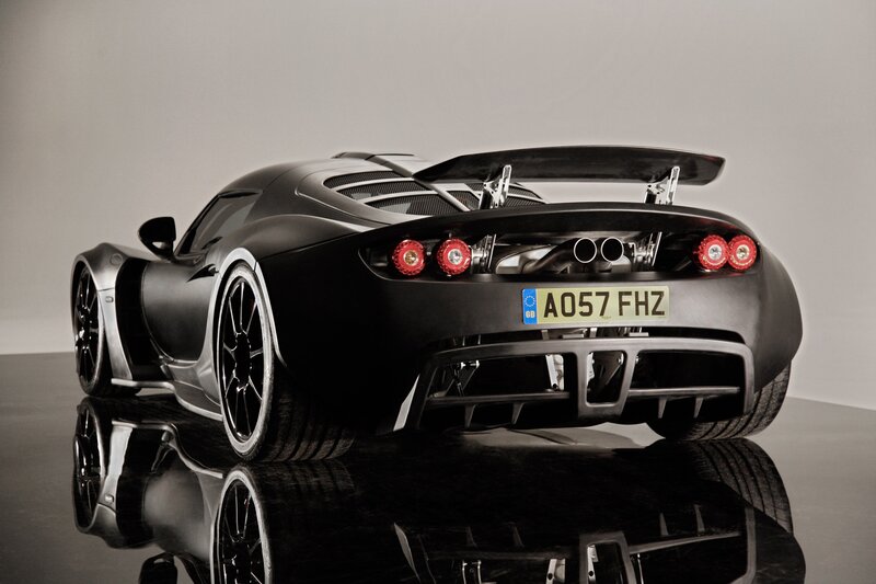 black sports car rear view