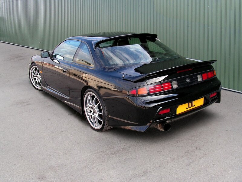 black sports car rear view