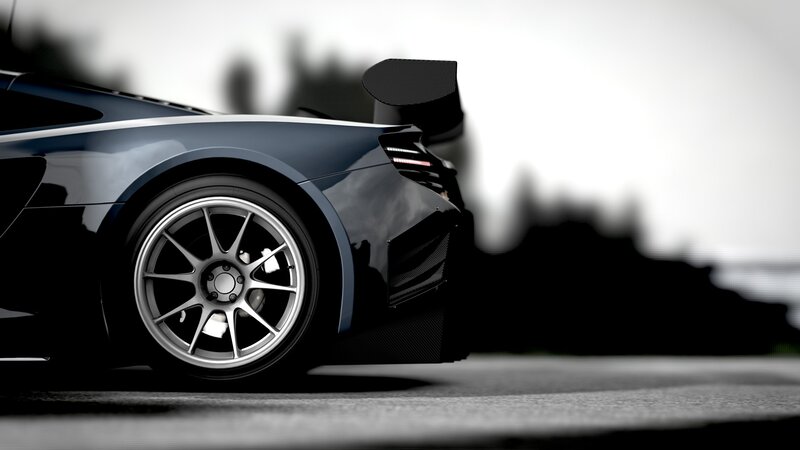 black sports car rear view