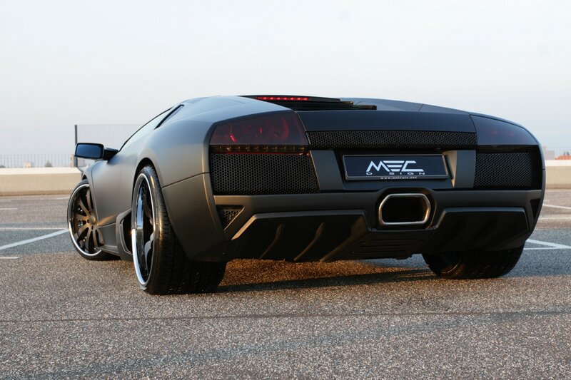 black sports car rear view