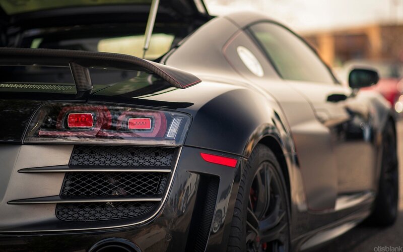 black sports car rear view