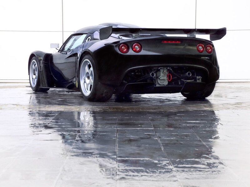 black sports car rear view