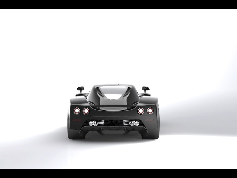 black sports car rear view