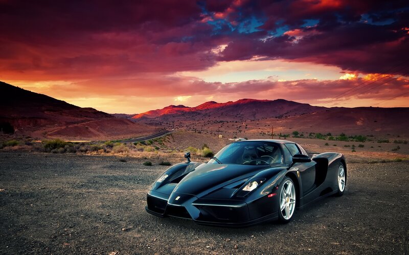 Black Sports Car — Red
