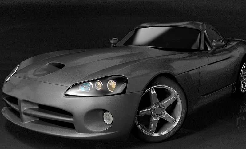black sports car render
