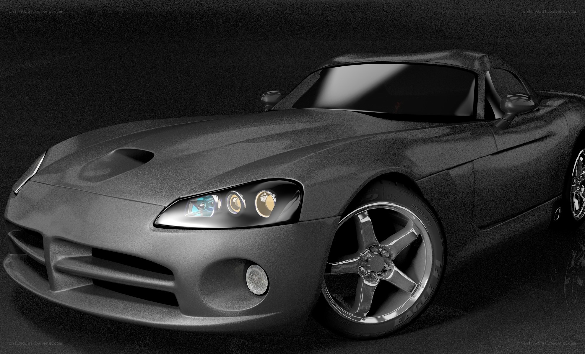black sports car render