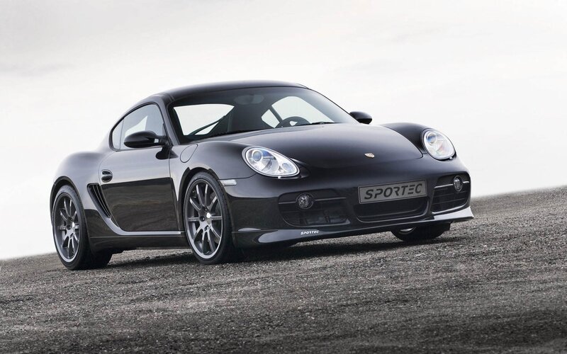 Black Sports Car — Road, Sky