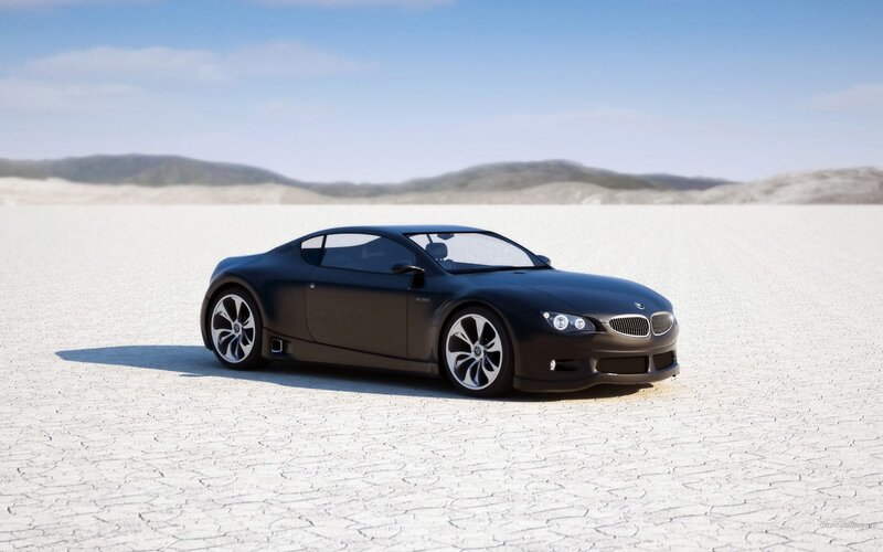 Black Sports Car — Serene, Afternoon, 3d Render, Desert, Hills, Sky, White
