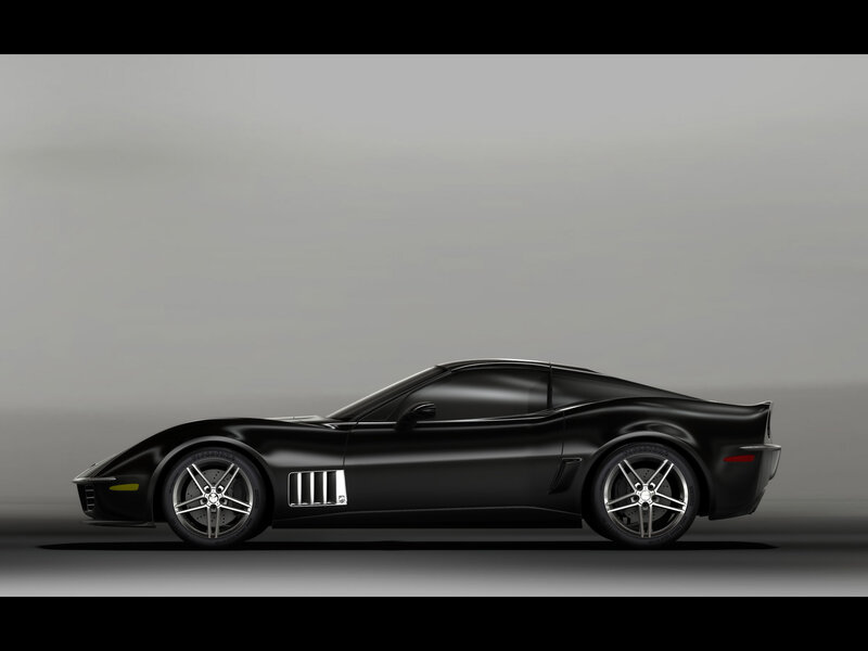 black sports car side profile