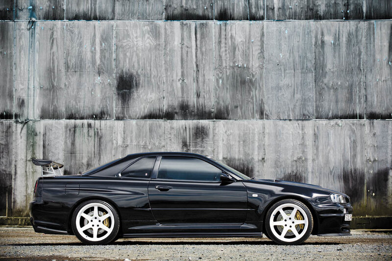 black sports car side profile
