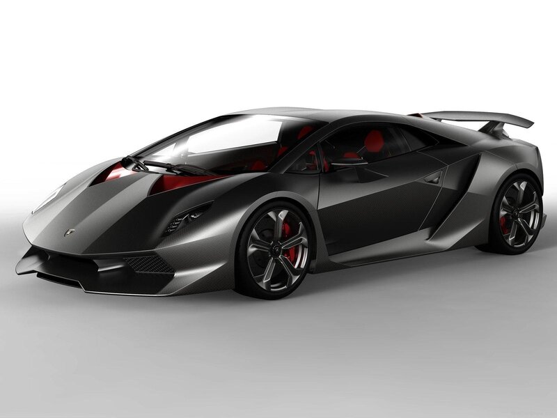 Black Sports Car — Sleek, 3d Render, Carbon Fiber, Red Interior, Rear Wing